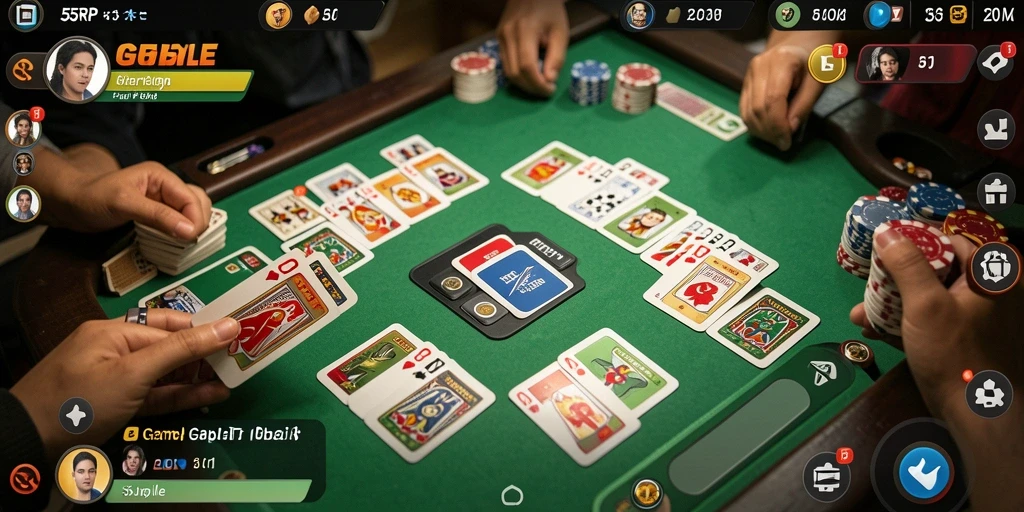 Screenshot gameplay 55RP menampilkan aksi seru bermain Gaple.