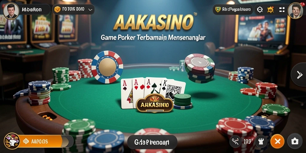 Tampilan gameplay Poker yang menarik dan interaktif di AAKASINO.