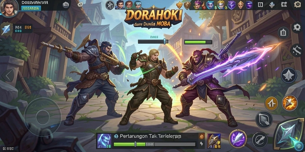 Tampilan gameplay DORAHOKI yang menegangkan dan strategis.