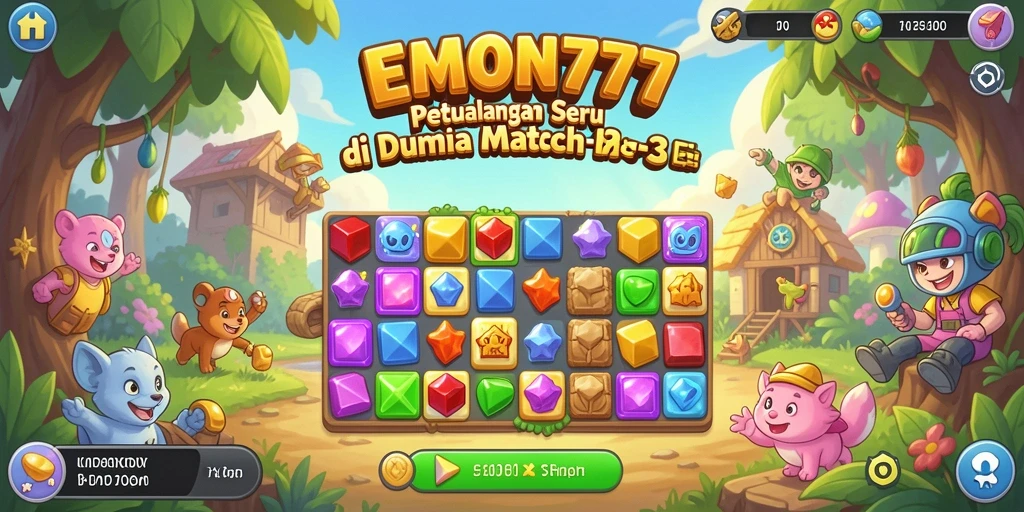 Gameplay seru EMON777 dalam aksi Match-3.