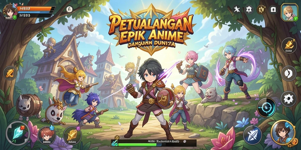 Screenshot gameplay HR89 menampilkan karakter Anime yang beraksi dalam pertarungan yang seru.