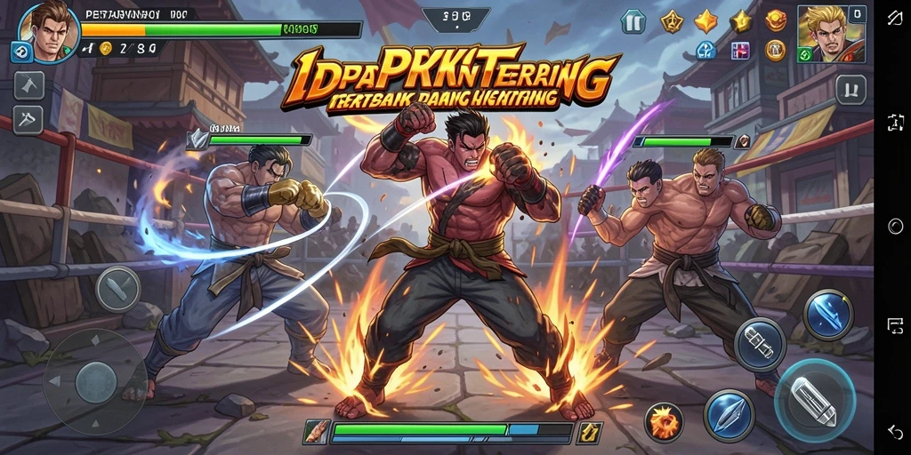 Screenshot IDPKING menampilkan aksi bertarung mendebarkan di arena.
