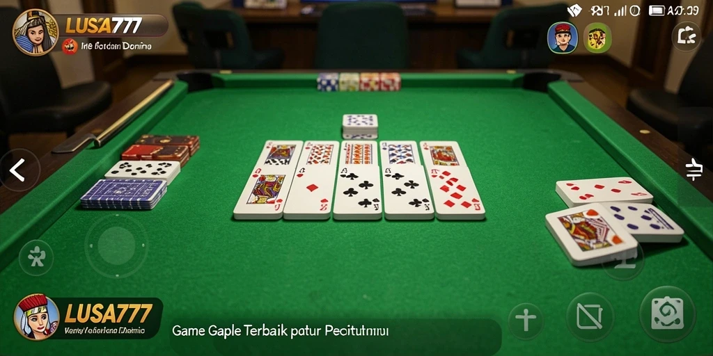 Screenshot gameplay LUSA777 menunjukkan aksi seru permainan Gaple.