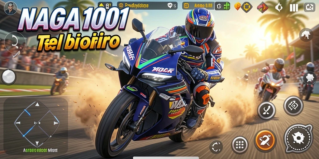 Tampilan gameplay balapan motor di NAGA1001 yang mendebarkan