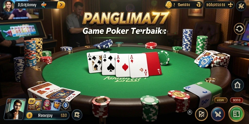 Screenshot utama PANGLIMA77 menampilkan aksi seru game Poker.