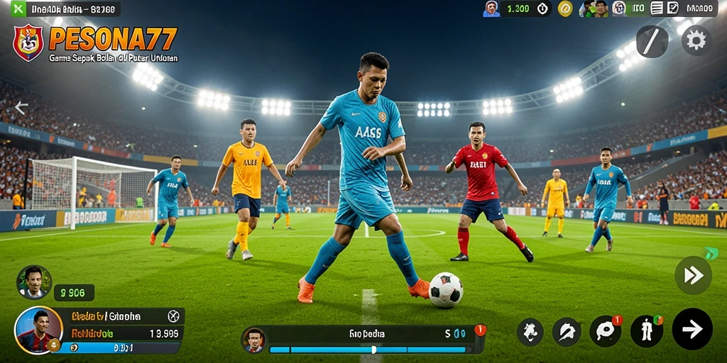 Tampilan menarik dari gameplay PESONA77 dalam pertandingan sepak bola.