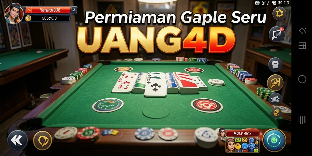 Tampilan menarik gameplay Gaple di UANG4D.